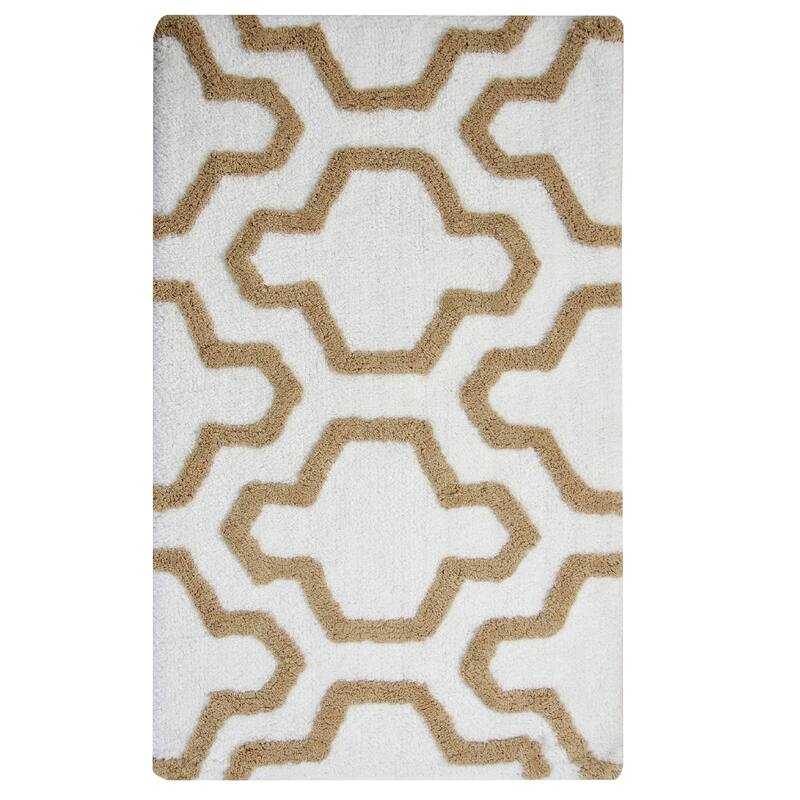 Saffron Fabs Cotton Quatrefoil Bath Rug