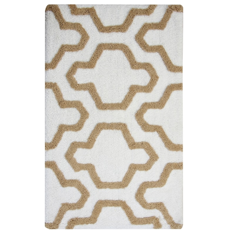 Saffron Fabs Cotton Quatrefoil Bath Rug