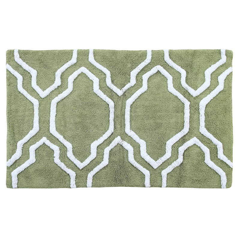 Saffron Fabs Cotton Quatrefoil Bath Rug