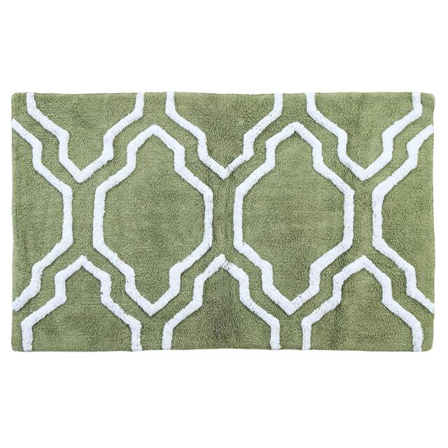 Saffron Fabs Cotton Quatrefoil Bath Rug
