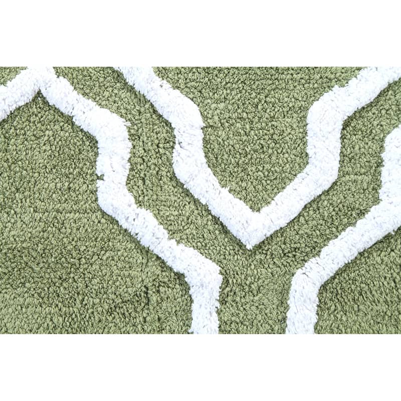 Saffron Fabs Cotton Quatrefoil Bath Rug