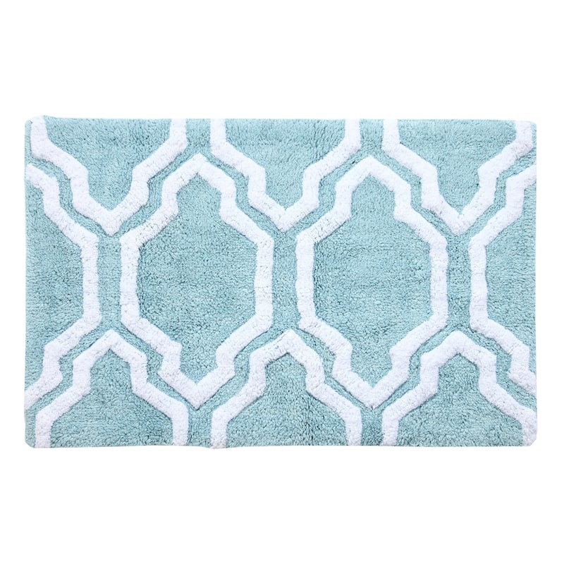 Saffron Fabs Cotton Quatrefoil Bath Rug