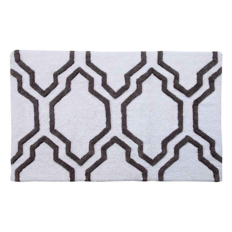 Saffron Fabs Cotton Quatrefoil Bath Rug