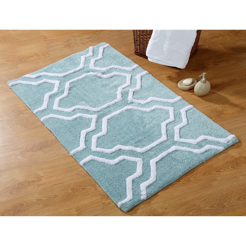 Saffron Fabs Cotton Quatrefoil Bath Rug