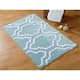 Saffron Fabs Cotton Quatrefoil Bath Rug - 30 x 50 - Blue/White