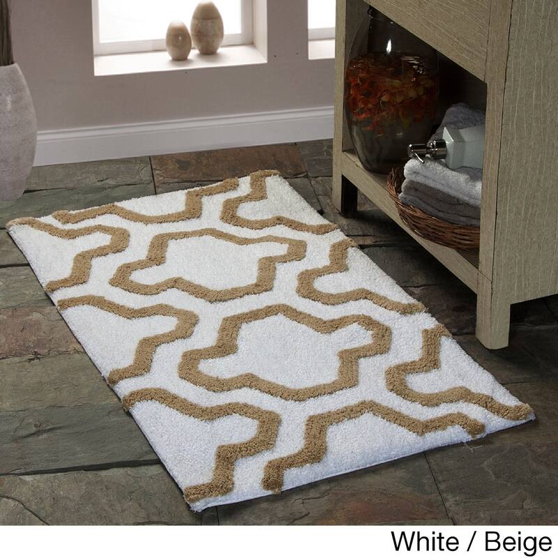 Saffron Fabs Cotton Quatrefoil Bath Rug