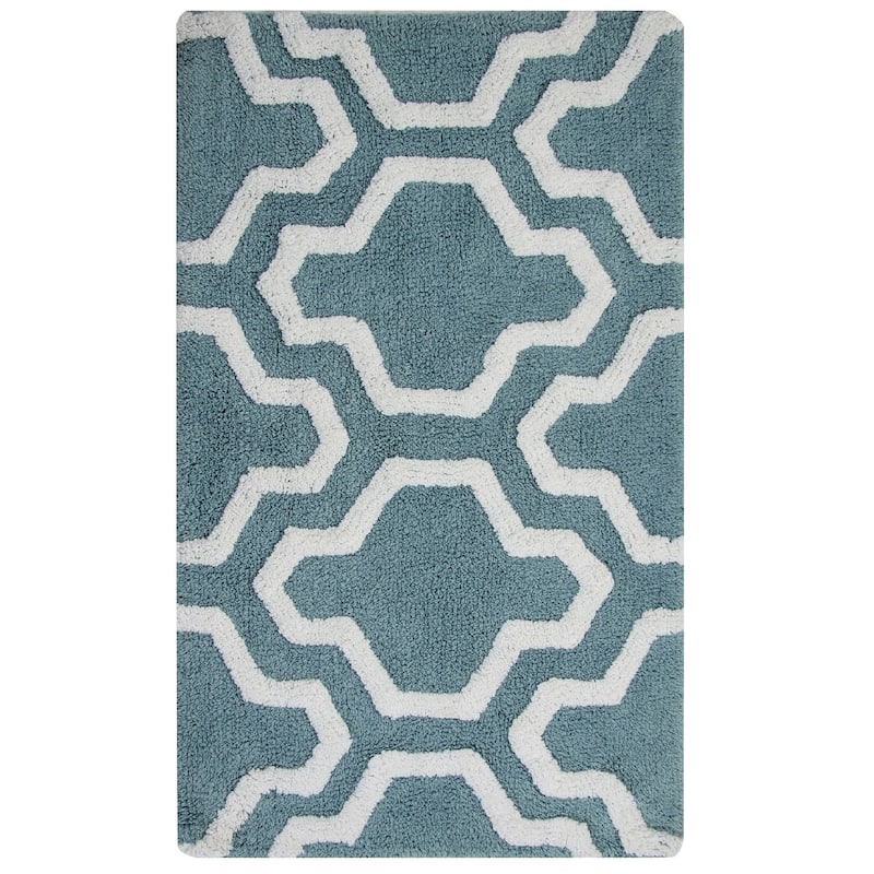 Saffron Fabs Cotton Quatrefoil Bath Rug