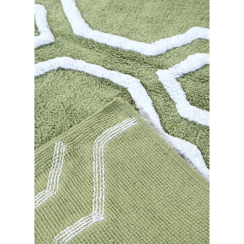 Saffron Fabs Cotton Quatrefoil Bath Rug