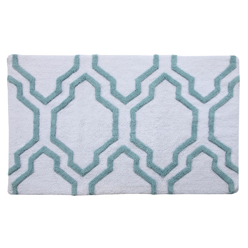 Saffron Fabs Cotton Quatrefoil Bath Rug
