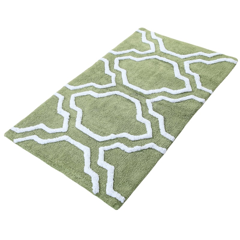 Saffron Fabs Cotton Quatrefoil Bath Rug