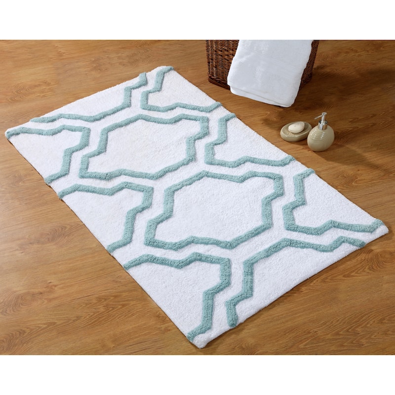 Saffron Fabs Cotton Quatrefoil Bath Rug