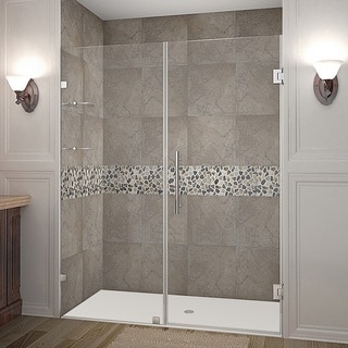 Astonaston Nautis Gs 66 X 72 Inch Completely Frameless Hinged Shower Door With Glass Shelves Stainless Steel Finish Dailymail