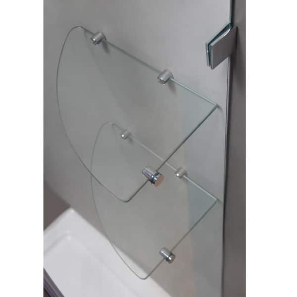 Aston Nautis Gs 66 X 72 Inch Completely Frameless Hinged Shower Door With Glass Shelves Overstock 11351848
