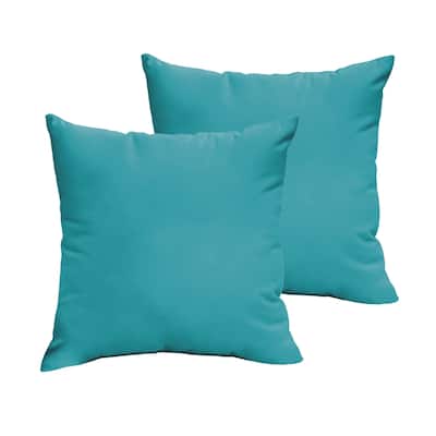Sorra Home Sloane Aqua Blue 20 x 20-inch Indoor/ Outdoor Knife Edge Pillow Set