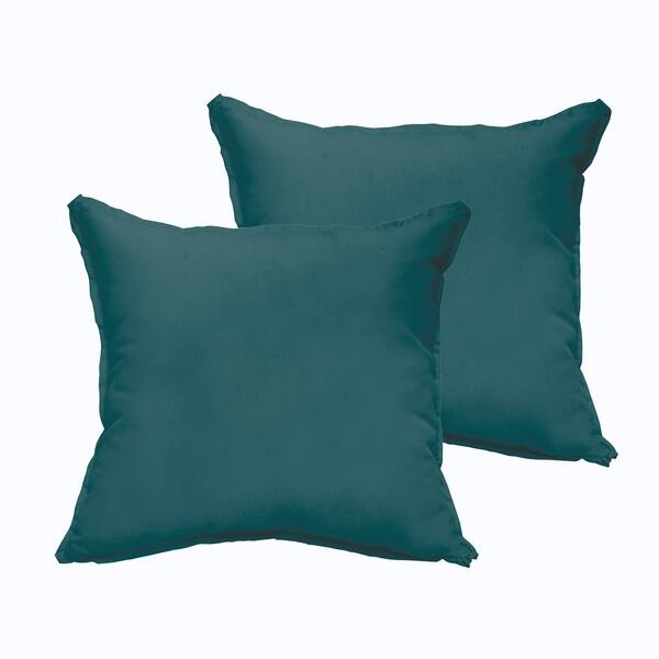 Sloane Teal 20 x 20inch Indoor/ Outdoor Flange Edge Pillow Set