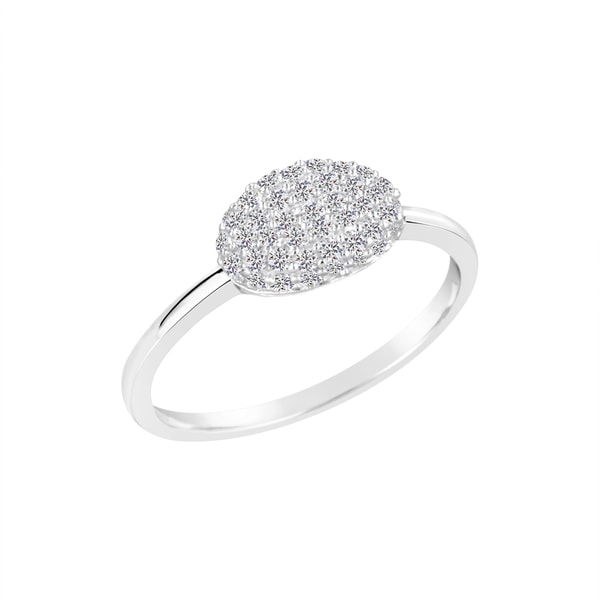 lab white sapphire ring