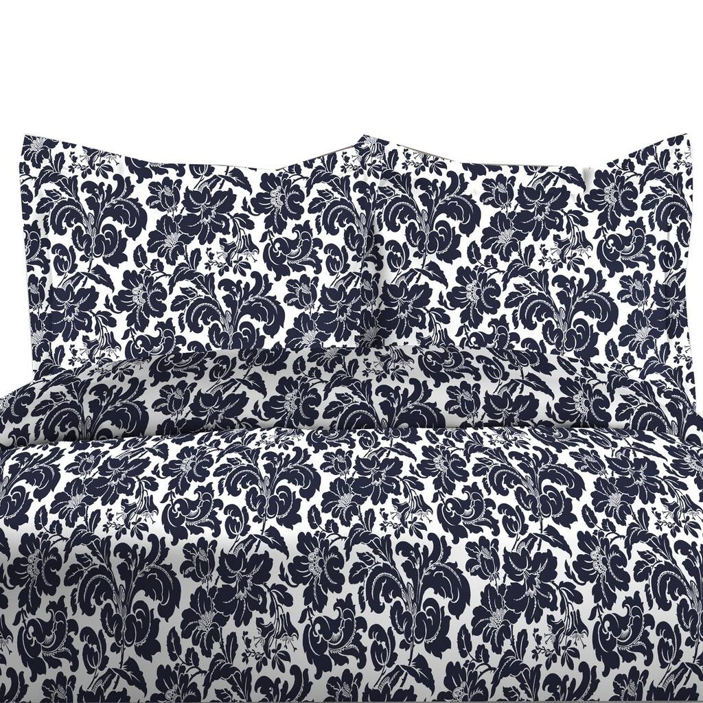 300TC Avalon Print 100-percent Cotton Duvet Cover Set