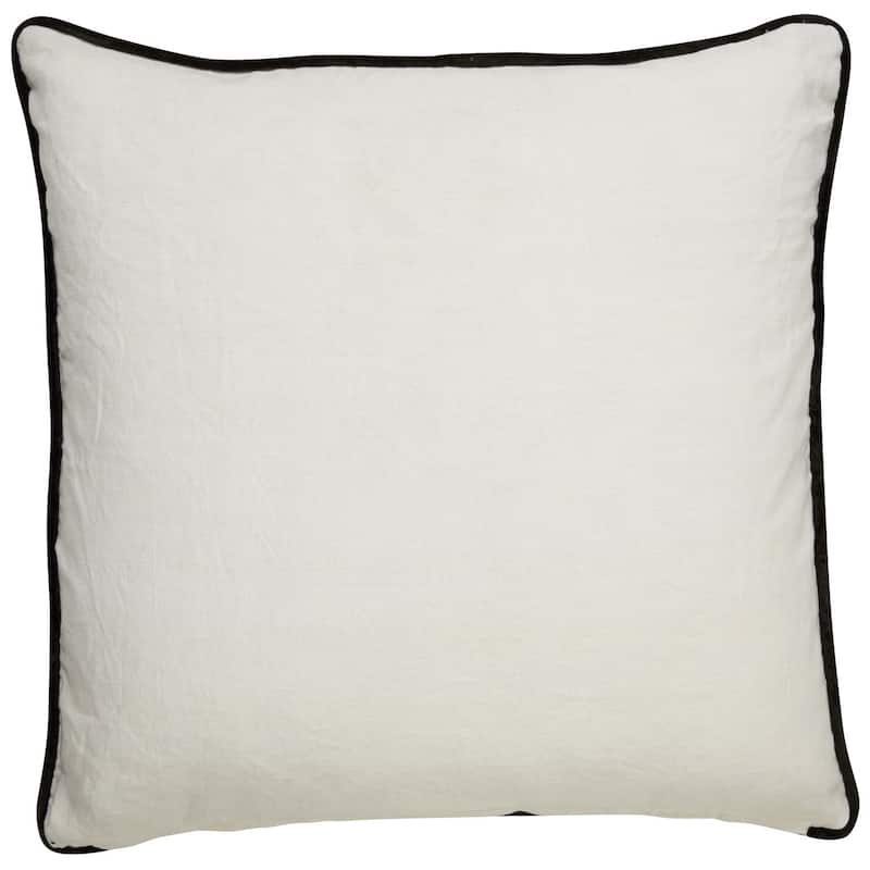 Nikki Chu Tribal Pattern Ivory/Black Linen Poly Fill Pillow - 22 inch