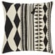 preview thumbnail 1 of 0, Nikki Chu Tribal Pattern Black/Ivory Linen Poly Fill Pillow - 22 inch