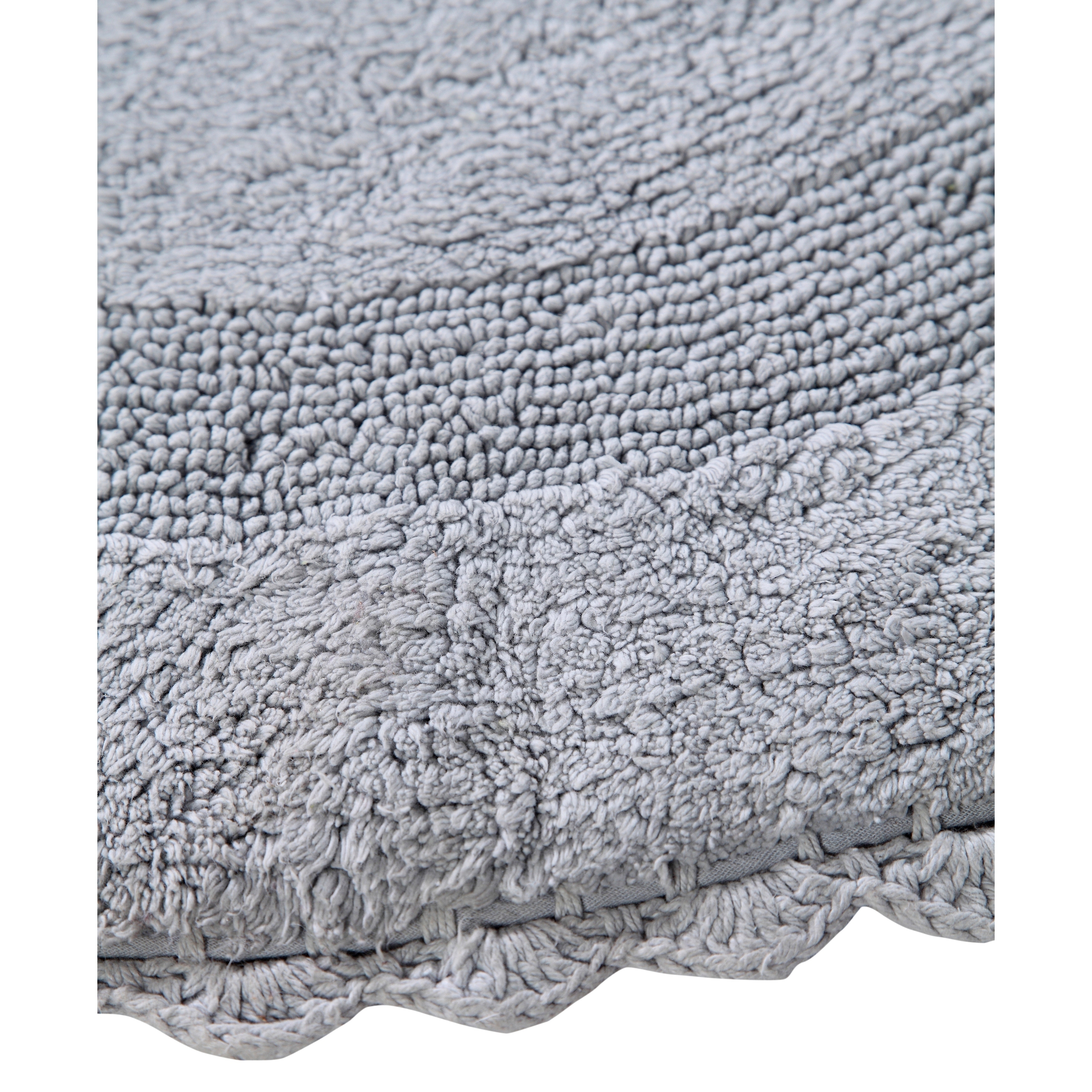  RAJRANG Bathroom Rug for Kitchen and Spa with Crochet Pattern  Cotton Absorbent Soft Reversible Bath Mat Light Grey Square 24 Inches :  Home & Kitchen