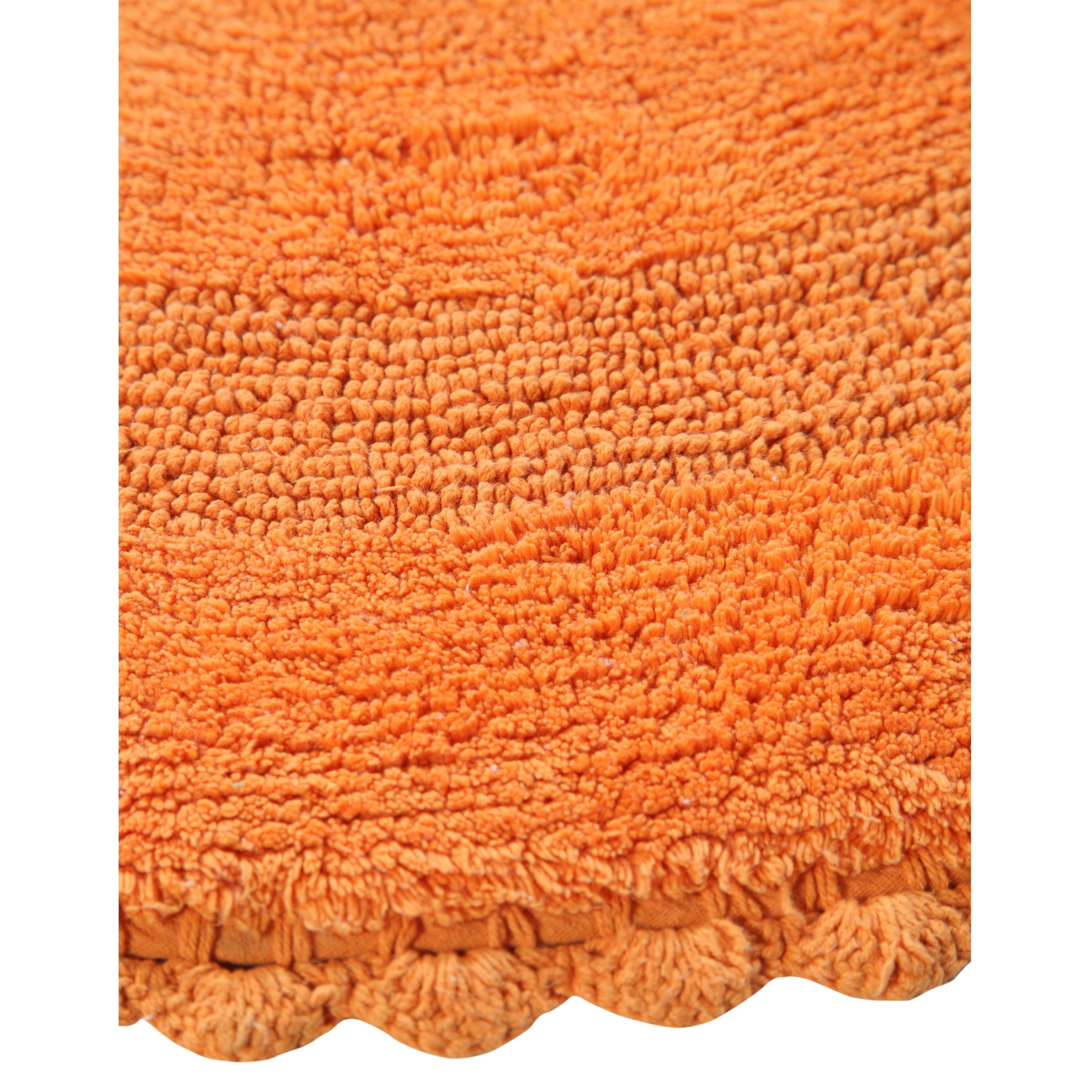 Cotton Reversible Hand Knitted Crochet Lace bath Rug Details about   36 Inch Round Orange 