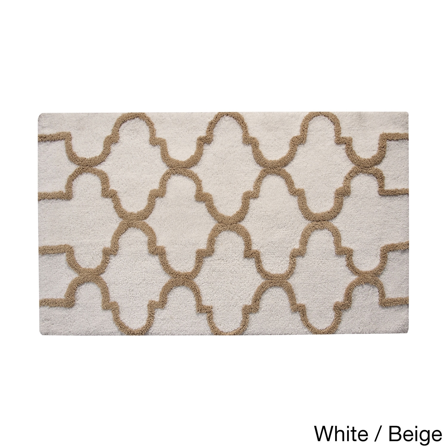 Saffron Fabs Bath Rug, Cotton, Non-Skid, Geometric, Machine