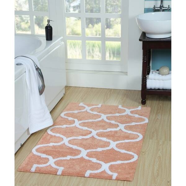 Saffron Fabs Bath Rug, Cotton, Non-Skid, Geometric, Machine