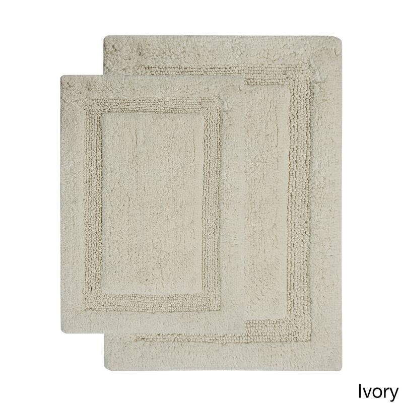 Saffron Fabs Cotton Regency Bath Rug (Set of 2) - 24 x 36/21 x 34 - Ivory - 34 x 21 & 36 x 24