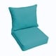 preview thumbnail 2 of 3, Morgantown Aqua Blue Indoor/ Outdoor Corded Chair Cushion And Pillow Set by Havenside Home