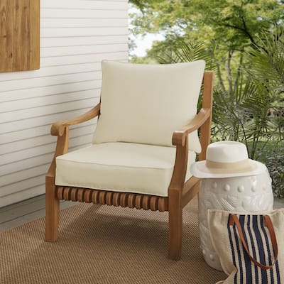 Sorra Home Morgantown Ivory Indoor/ Outdoor Corded Chair Cushion And Pillow Set by Havenside Home
