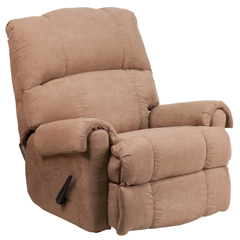 Victory Lane Taupe Fabric Contemporary Rocker Recliner