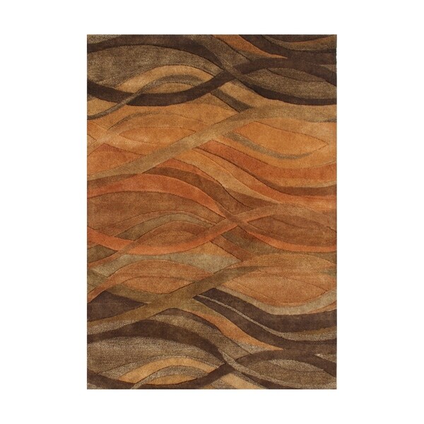 Alliyah Handmade New Zealand Blend Wool Casual Purple Geometric Rug ( 9'x12') - 9' x 12'
