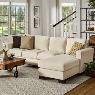 Torrington Linen Nailhead Track Arm L Shaped Configurable Chaise Sectional By INSPIRE Q Classic Torrington Linen Nailhead Track Arm L Shaped Configurable Chaise Sectional By INSPIRE Q Classic