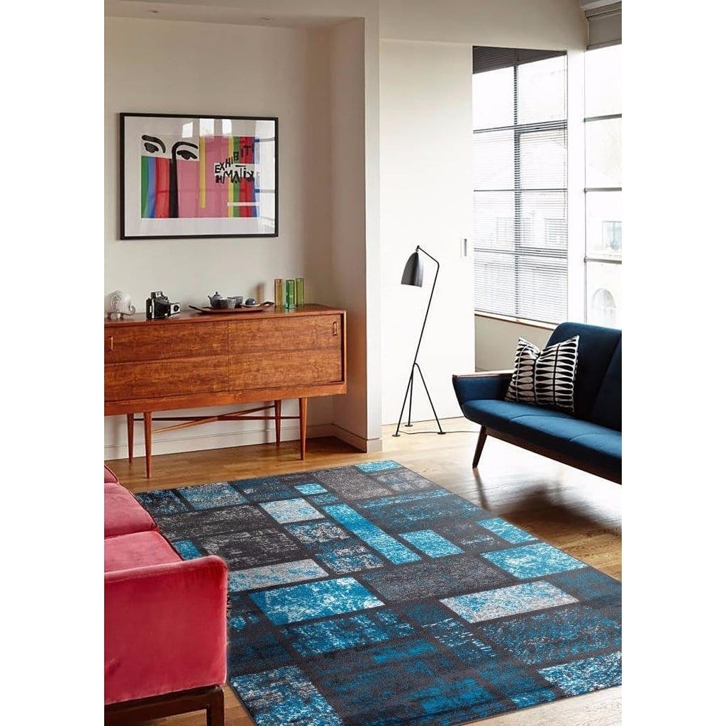 Persian Rugs Modern Turquoise Rug - 2' x 3'