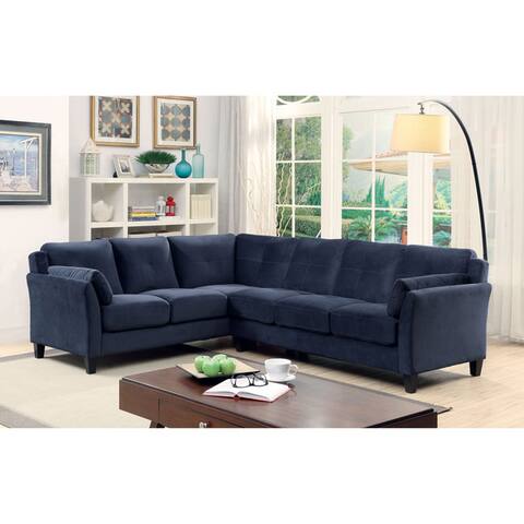 Furniture of America Sier Contemporary Flannelette Padded Sectional