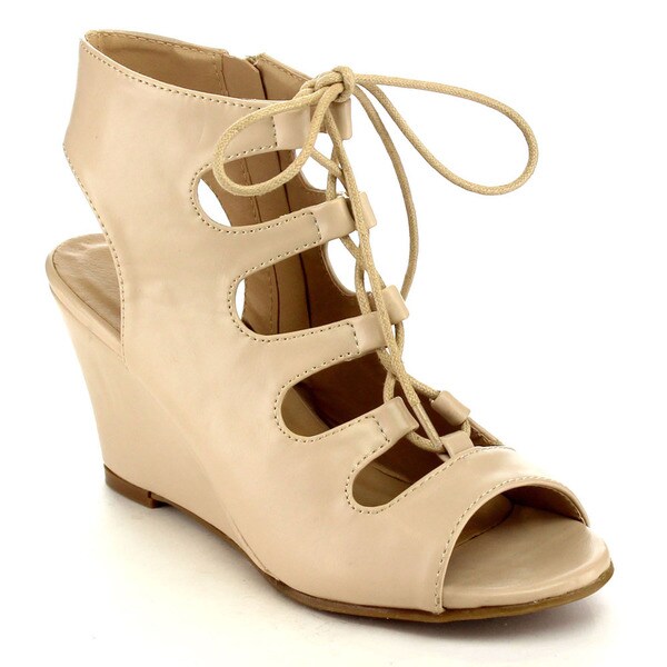 Beston EA98 Women's Chic Lace Up Wedge Sandals. Opens flyout.