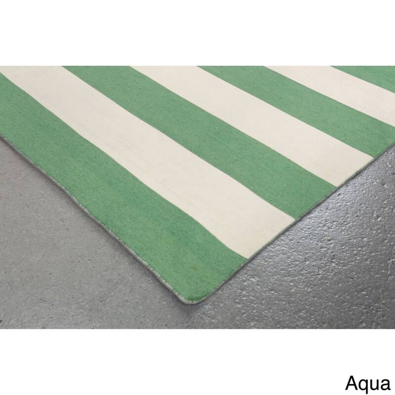 Liora Manne Sorrento Rugby Stripe Indoor/Outdoor Rug - 5' x 7'6 - Blue/Cream
