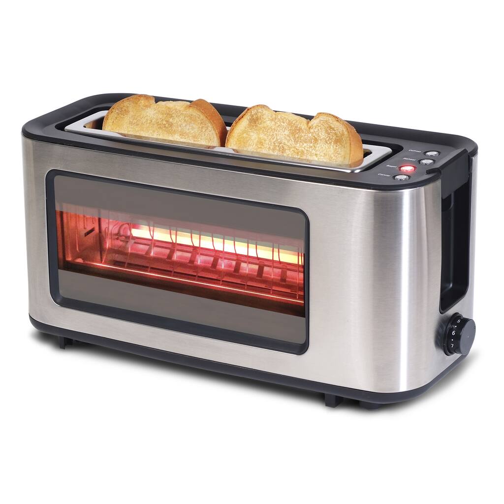Stainless Steel Glass 2 Slice Toaster