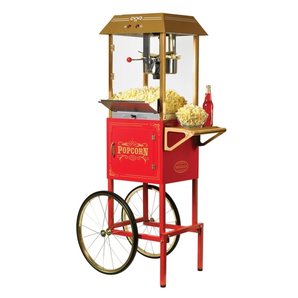 Nostalgia CCP1000RED Vintage 10-Ounce Commercial Popcorn Cart - 59 Inches Tall