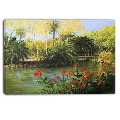 Designart - Garden of Eden - Landscape Large Canvas Print - Green