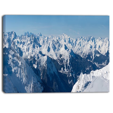 Designart - French Alps Panorama Photography Canvas Art Print - Blue