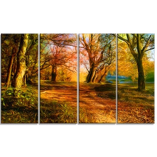 'A Walk in the Rain' Hand-painted Canvas Art Set - 12958088 - Overstock ...