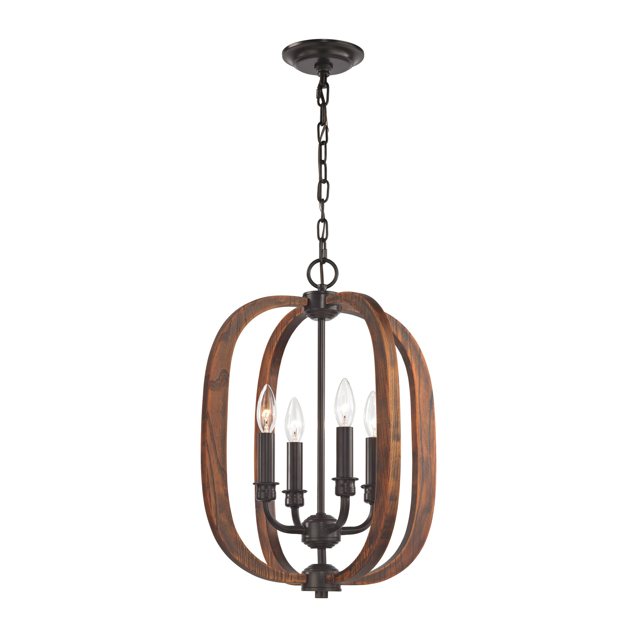 Elk Wood Arches 4-light LED Oil-rubbed Bronze Chandelier (Oil Rubbed Bronze, Red Oak) - Chandeliers For Bedrooms by Overstock.com