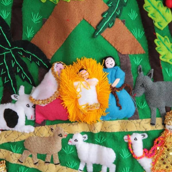 Handcrafted Applique Happy Nativity Scene Wall Hanging Peru Overstock 11359949