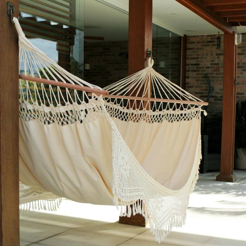 NOVICA Handmade Cotton Tropical Nature Single Hammock (Brazil) - 65