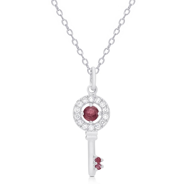 Jewelry Best Seller Sterling Silver /& Gold-plated June CZ Birthstone Key 18in Necklace