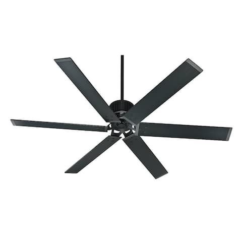 Hunter 72" HFC Outdoor Ceiling Fan with Wall Control, Damp Rated - Matte Black