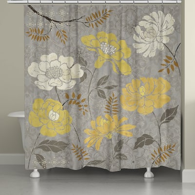 Laural Home Gold Petals Shower Curtain