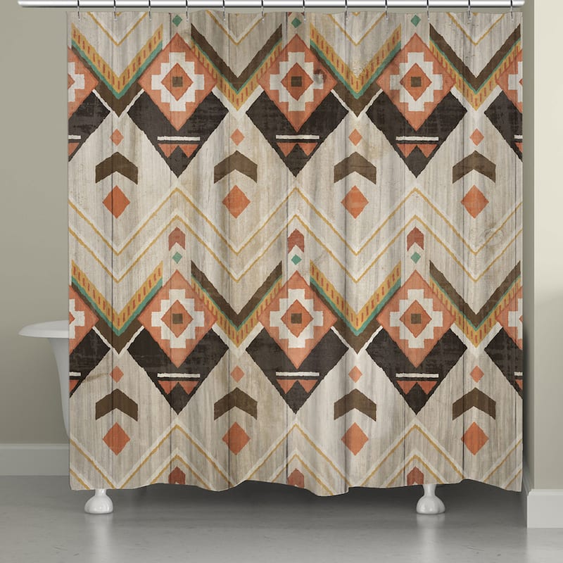 Laural Home Natural Aztec Shower Curtain