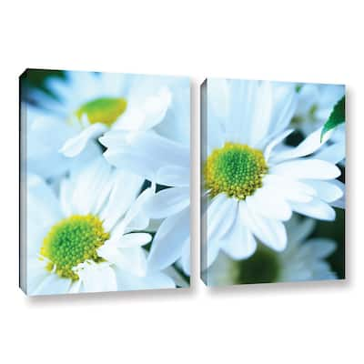 ArtWall 'Kathy Yates's Fresh Daisies' 2 Piece Gallery Wrapped Canvas Set - Multi